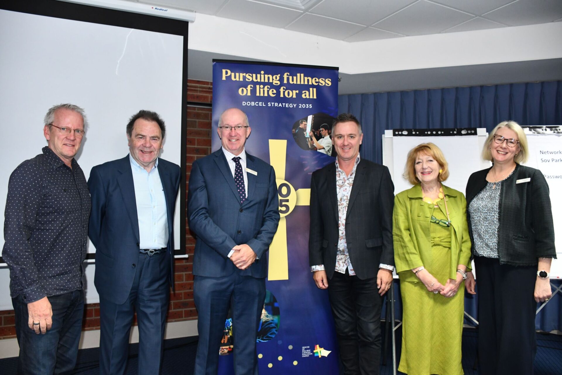 Pictured (left to right): Professor of Educational Leadership - Pasi Sahlberg, Professor David Hopkins, DOBCEL Executive Director - Tom Sexton, Future Schools Director - Dave Runge, Educator and partner of Professor David Hopkins - Trish Franey and DOBCEL Strategy Implementation Manager - Julia Petrov. 