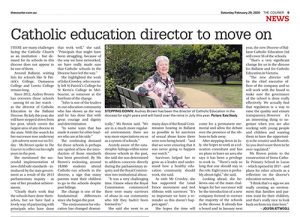 20200228 Ballarat Courier Catholic Education Director To Move On Large