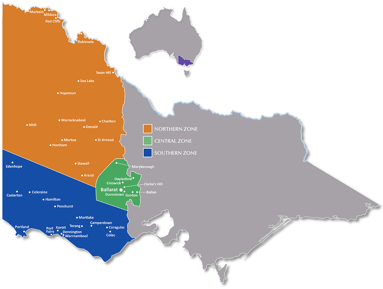 Diocese of Ballarat map