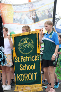 St Patrick's Primary School, Koroit students celebrating 200 years of Catholic education in the Koroit Irish Festival Parade
